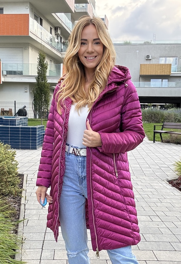 Kozy kabát magenta – Női átmeneti kabát – Innova Fashion